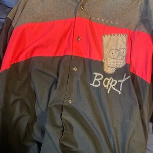 Vintage iceberg history Bart Simpson button up